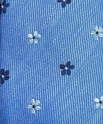 Galise cravatta tre pieghe in lino e seta, azzurro fiori