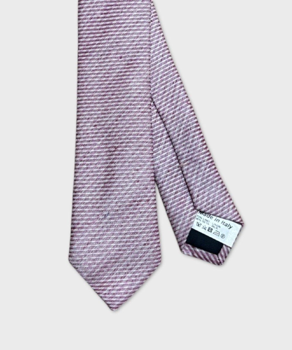 Galise cravattino in lino e seta, rosa bordeaux