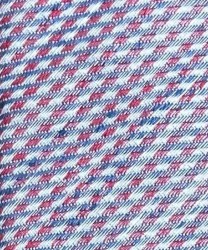 Galise tie in linen and silk, red and blue stripes