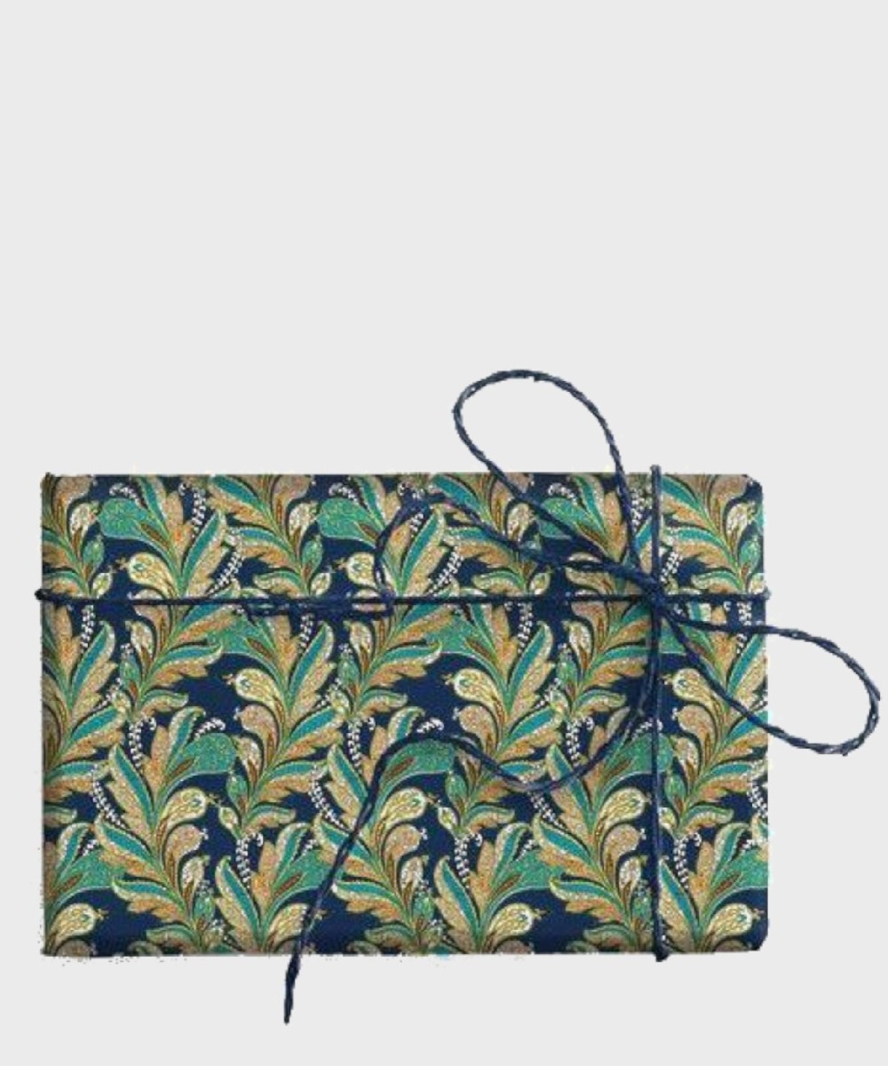 Kartos Blue Paisley foglio carta regalo con filigrana oro