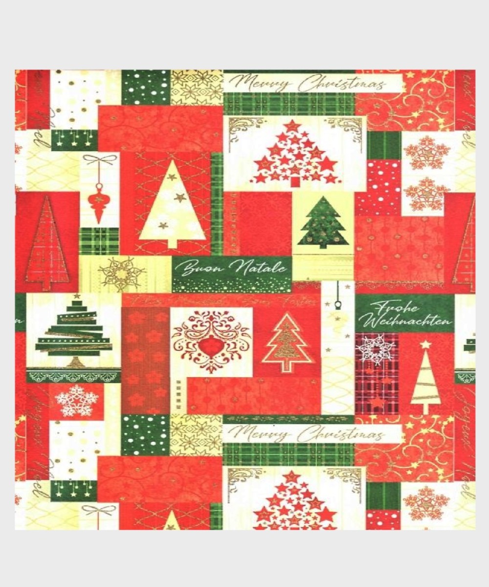 Kartos Christmas patchwork foglio carta regalo...