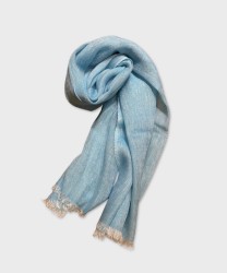 Arcuri cashmere and linen blend scarf, light blue
