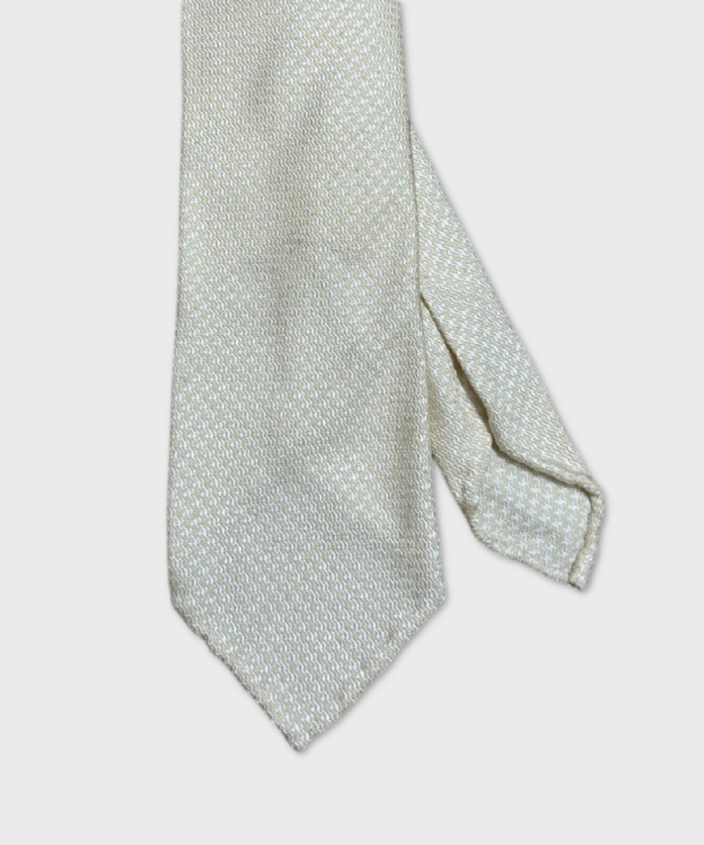 Petronius 1926 three fold silk tie, cream with...