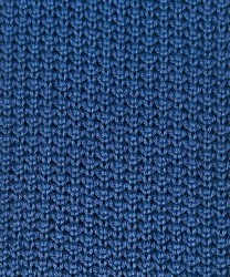 Petronius 1926 wide knit cotton tie, straight, blue