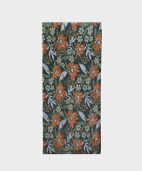 Arcuri brushed silk scarf with floral pattern, orange and green