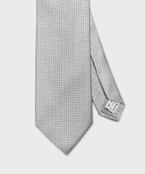Galise three fold tie in jacquard silk, grey off white