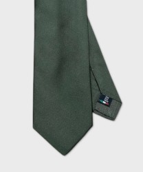 Galise three fold silk tie, solid color moss green