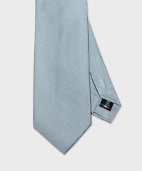 Galise three fold silk tie, plain light grey