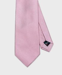 Galise three-fold tie, plain silk, 8 cm, pink