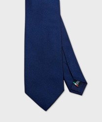 Galise three fold silk tie, solid midnight blue