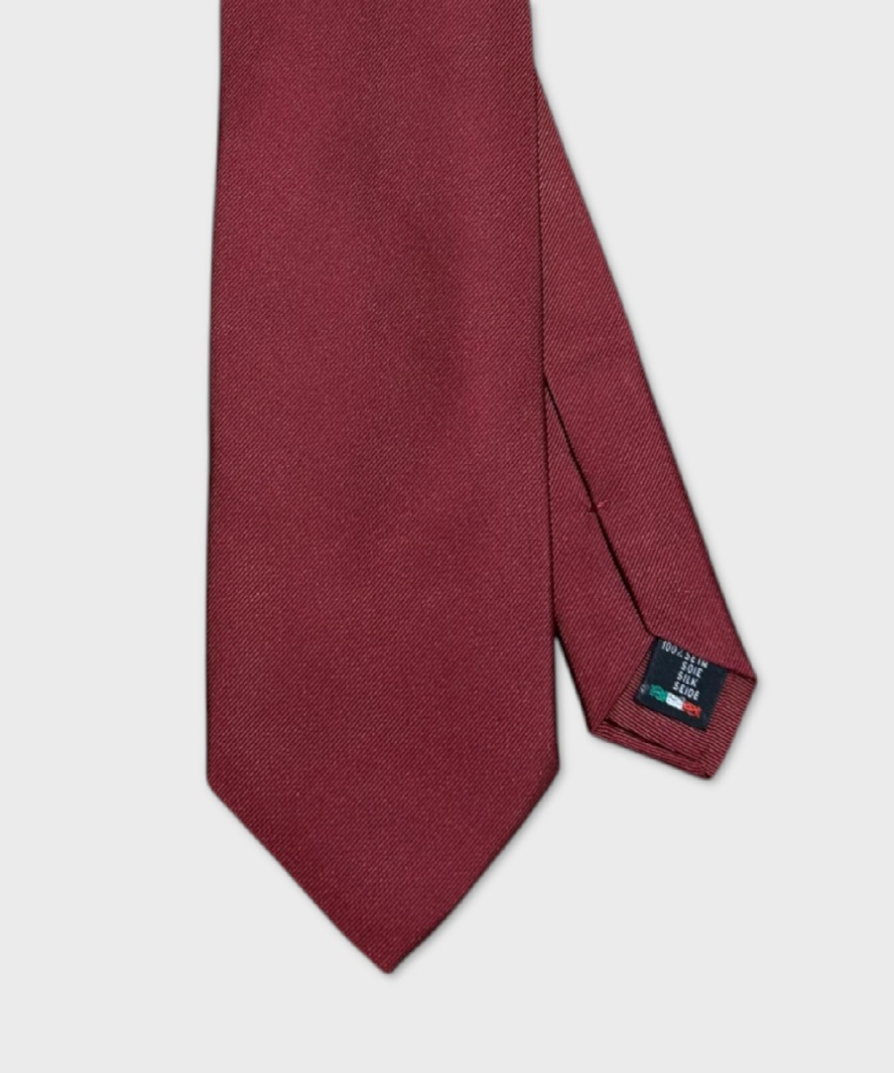Galise three fold silk tie, solid red