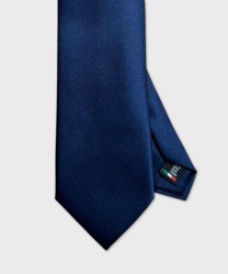Galise three-fold tie in silk satin, solid midnight blue