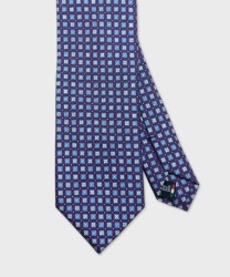 Galise three fold silk tie, purple pattern