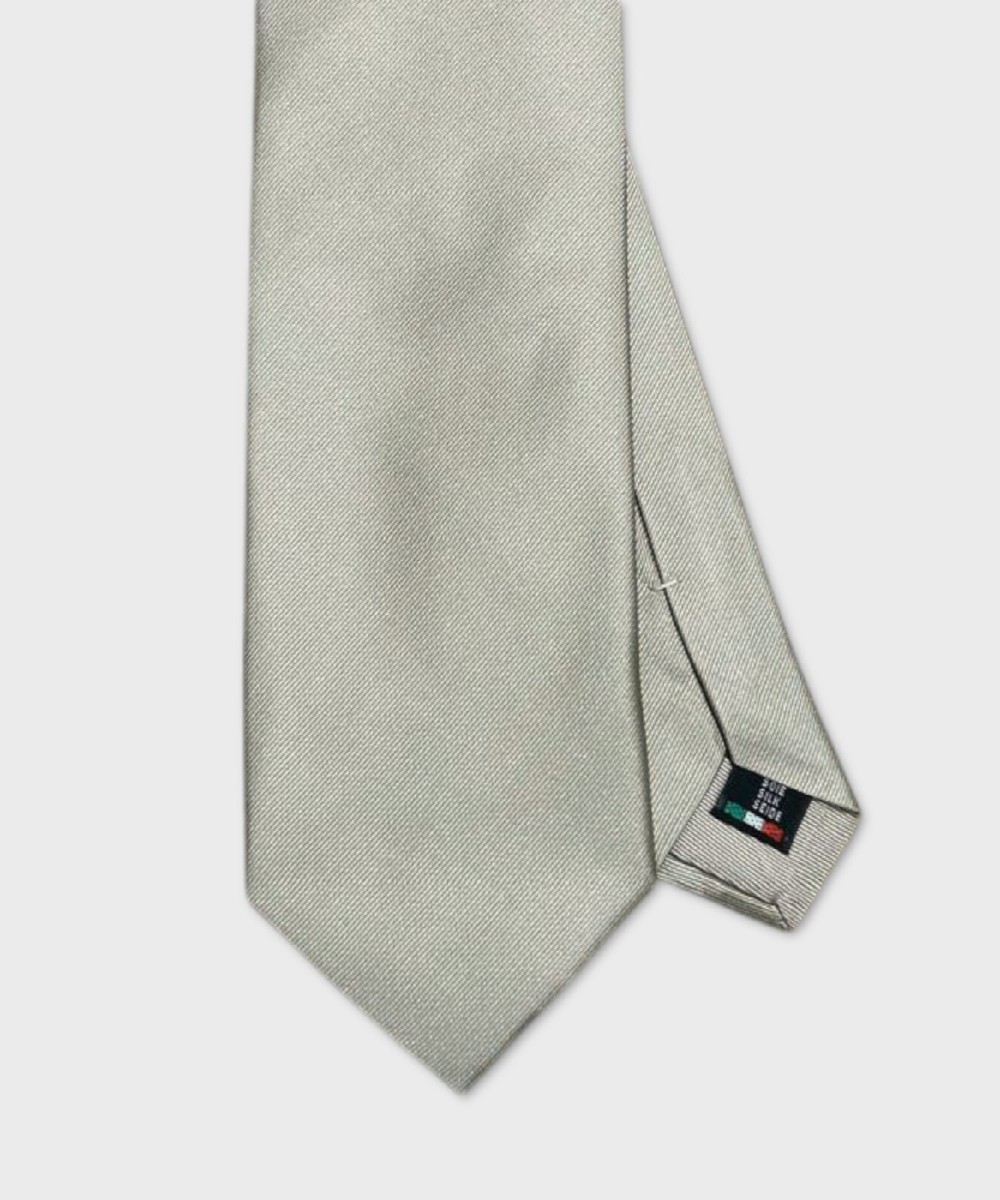 Galise three fold silk tie, solid beige