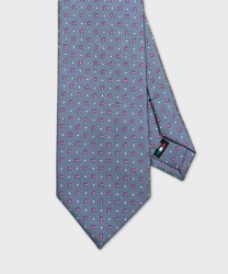 Galise three fold silk tie, dark grey pattern