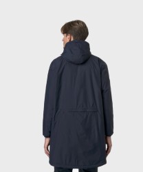 Kway Eiffel Le Vrai long waterproof jacket east warm, blue