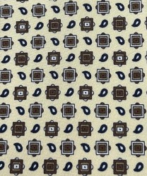 Galise cravatta tre pieghe in seta, fantasia beige marrone