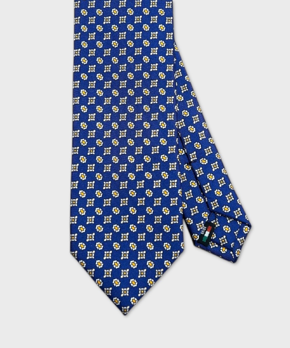 Galise three fold silk tie, blue pattern