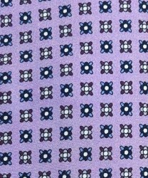 Galise three fold silk tie, lilac check pattern