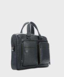Piquadro Black Square laptop and iPad briefcase, 2 handles