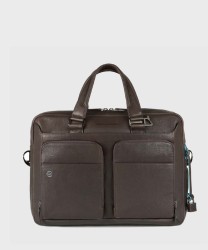 Piquadro Black Square PC and iPad briefcase, 2 handles, head