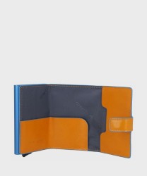 Piquadro Blue Square BL compact wallet, 6+2cc and banknotes