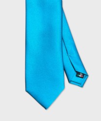 Galise three fold silk tie, solid turquoise