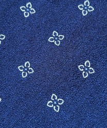 Galise cravatta tre pieghe in seta jacquard, blu fiori bianchi