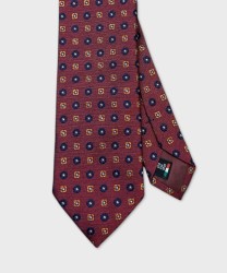 Galise cravatta tre pieghe in seta jacquard, fantasia bordeaux