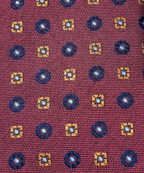 Galise cravatta tre pieghe in seta jacquard, fantasia bordeaux