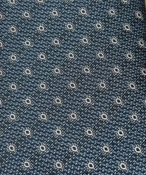 Galise three-fold jacquard silk tie, blue with white polka dots