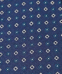 Galise cravatta tre pieghe in seta jacquard, blu microfantasia
