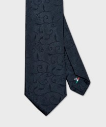 Galise cravatta tre pieghe in seta jacquard, blu rami