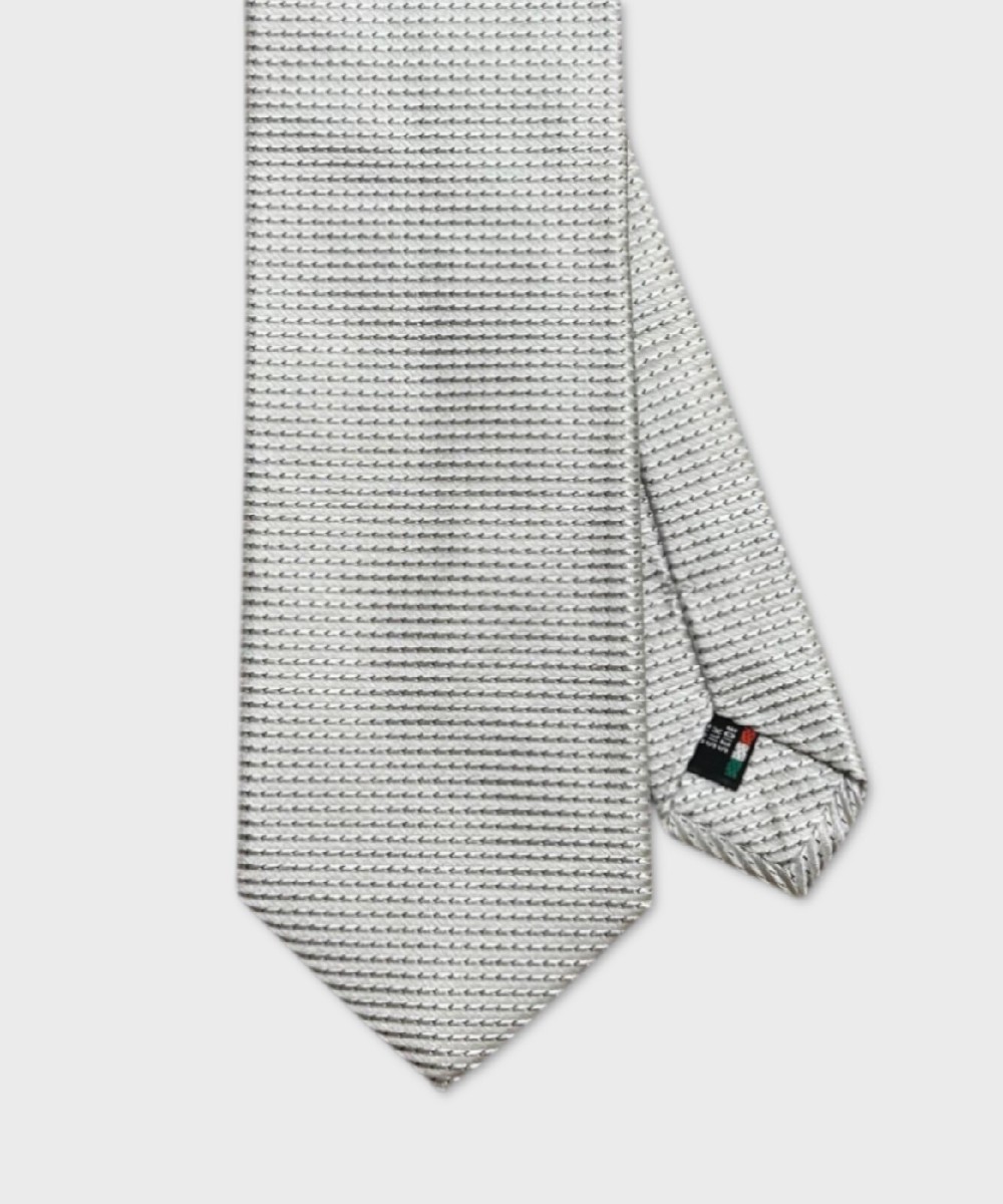 Galise three-fold jacquard silk tie, grey