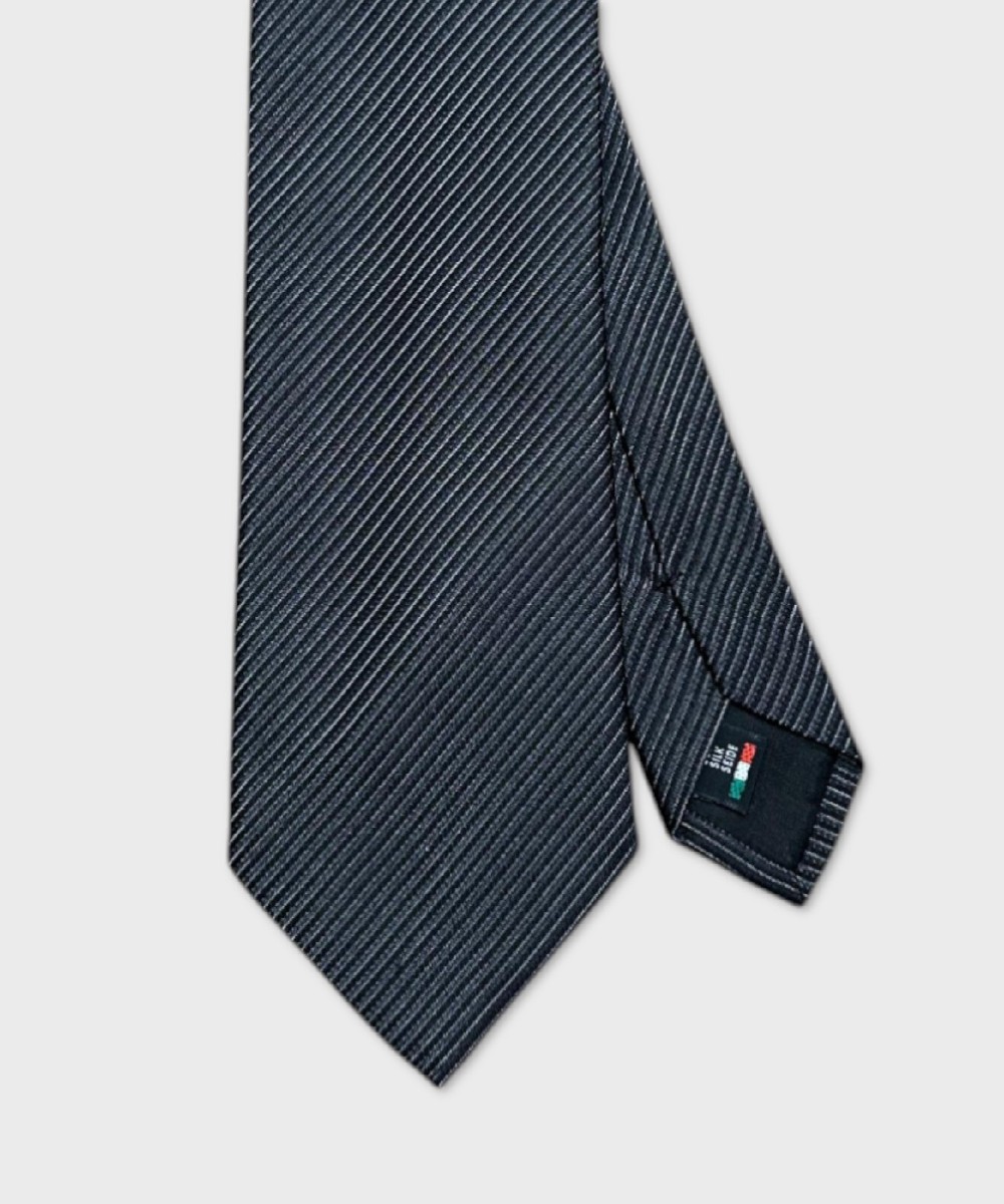 Galise three-fold jacquard silk tie, black