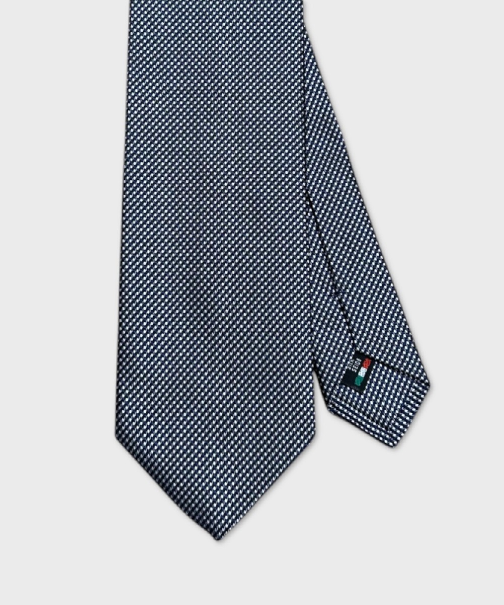 Galise three-fold jacquard silk tie, midnight blue