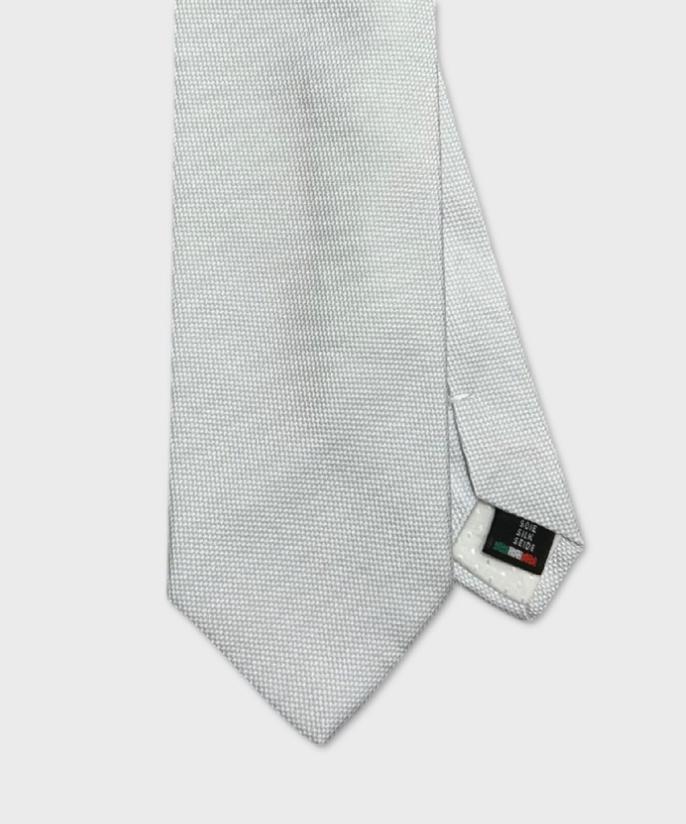 Galise three-fold jacquard silk tie, grey