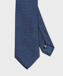 Galise cravatta tre pieghe in seta jacquard, blu