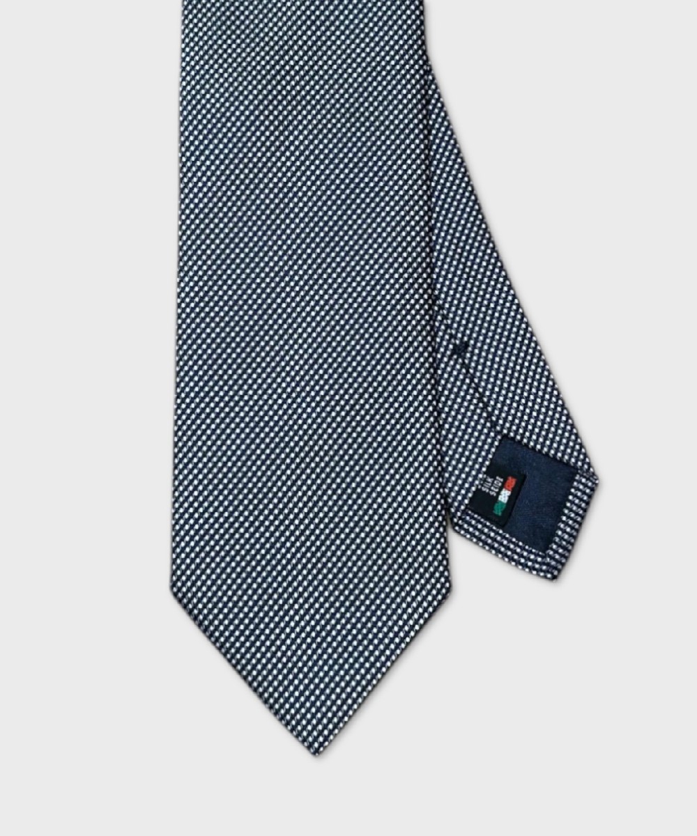 Galise three-fold jacquard silk tie, black