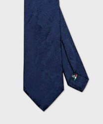 Galise three-fold tie in jacquard silk, blue damask