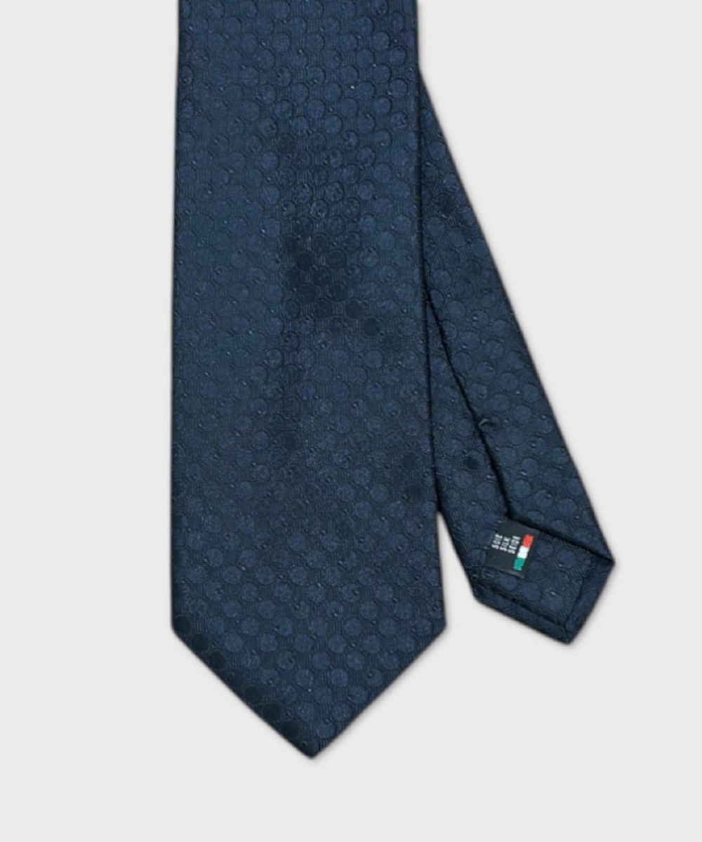 Galise cravatta tre pieghe in seta jacquard, blu