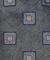 Galise three-fold jacquard silk tie, geo blue