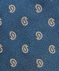 Galise cravatta tre pieghe in seta jacquard, blu giglio