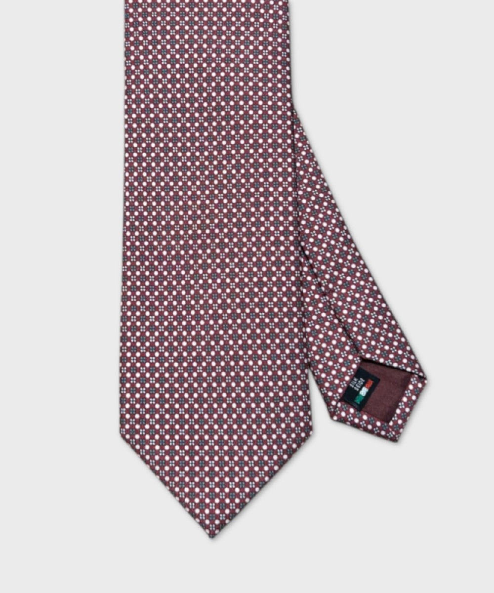 Galise three-fold jacquard silk tie, burgundy...