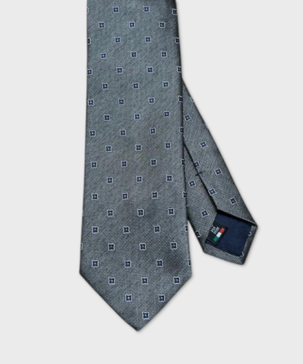 Galise three-fold jacquard silk tie, dark green