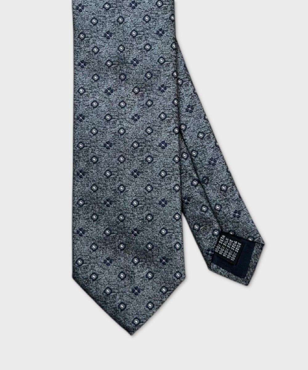 Galise three-fold jacquard silk tie, silver grey