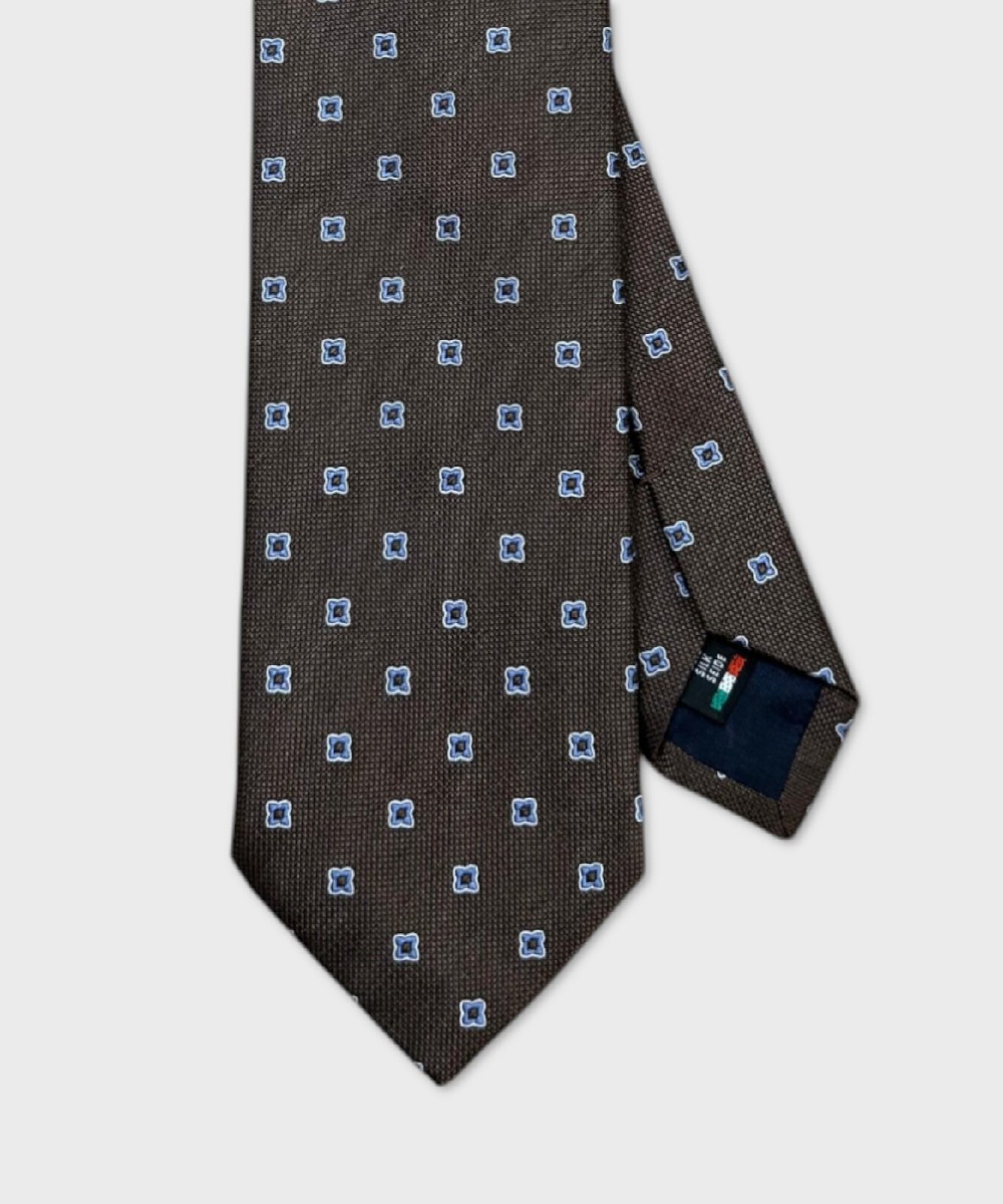Galise three-fold silk tie, brown