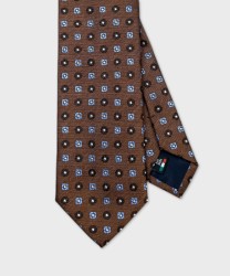 Galise three-fold silk tie, brown