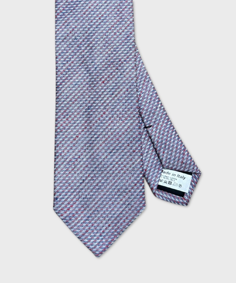 Galise three-fold tie in linen and silk, light...