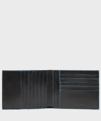 Piquadro Blue Square portafogli 14 cc in pelle nero